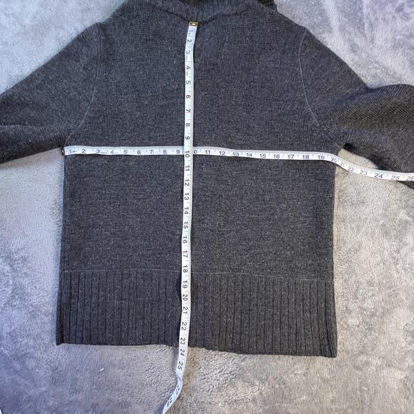 J.Crew Sweater Womens XL Gray Shawl Collar Merino Wool Button Ribbed Cardigan - Picture 5 of 8